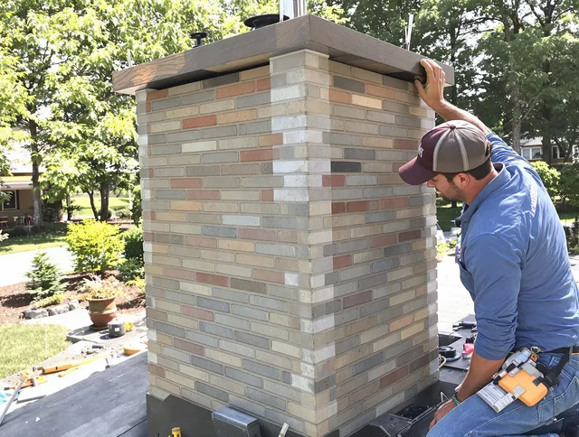 South Windsor Chimney Sweep completing a modern chimney remodel in South Windsor, CT