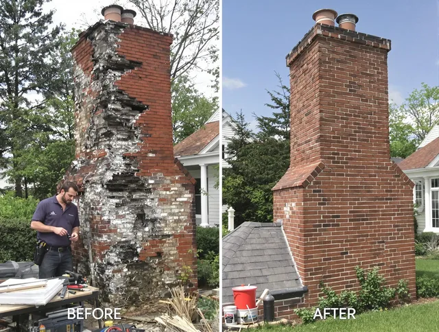 South Windsor Chimney Sweep performing a full chimney restoration in South Windsor, CT