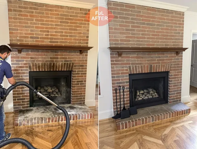 South Windsor Chimney Sweep carefully sanitizing a fireplace in South Windsor, CT