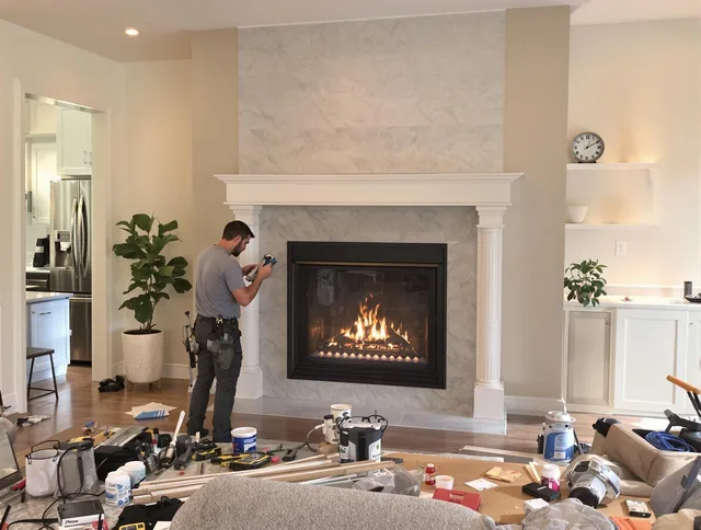Newly installed fireplace by South Windsor Chimney Sweep in South Windsor, CT